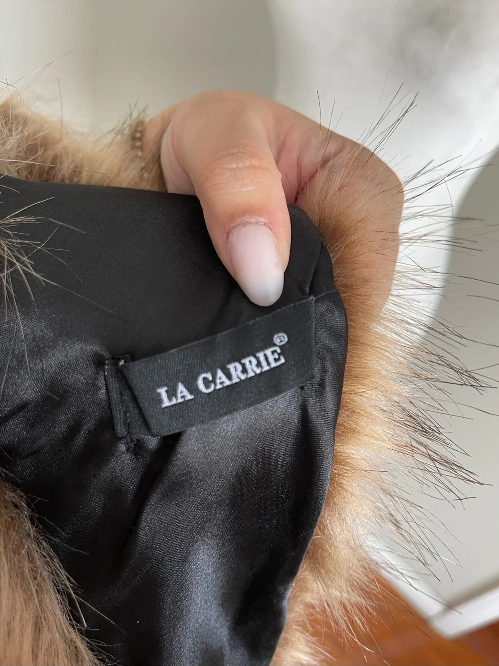 Faux Fur Collar Scarf - Brown